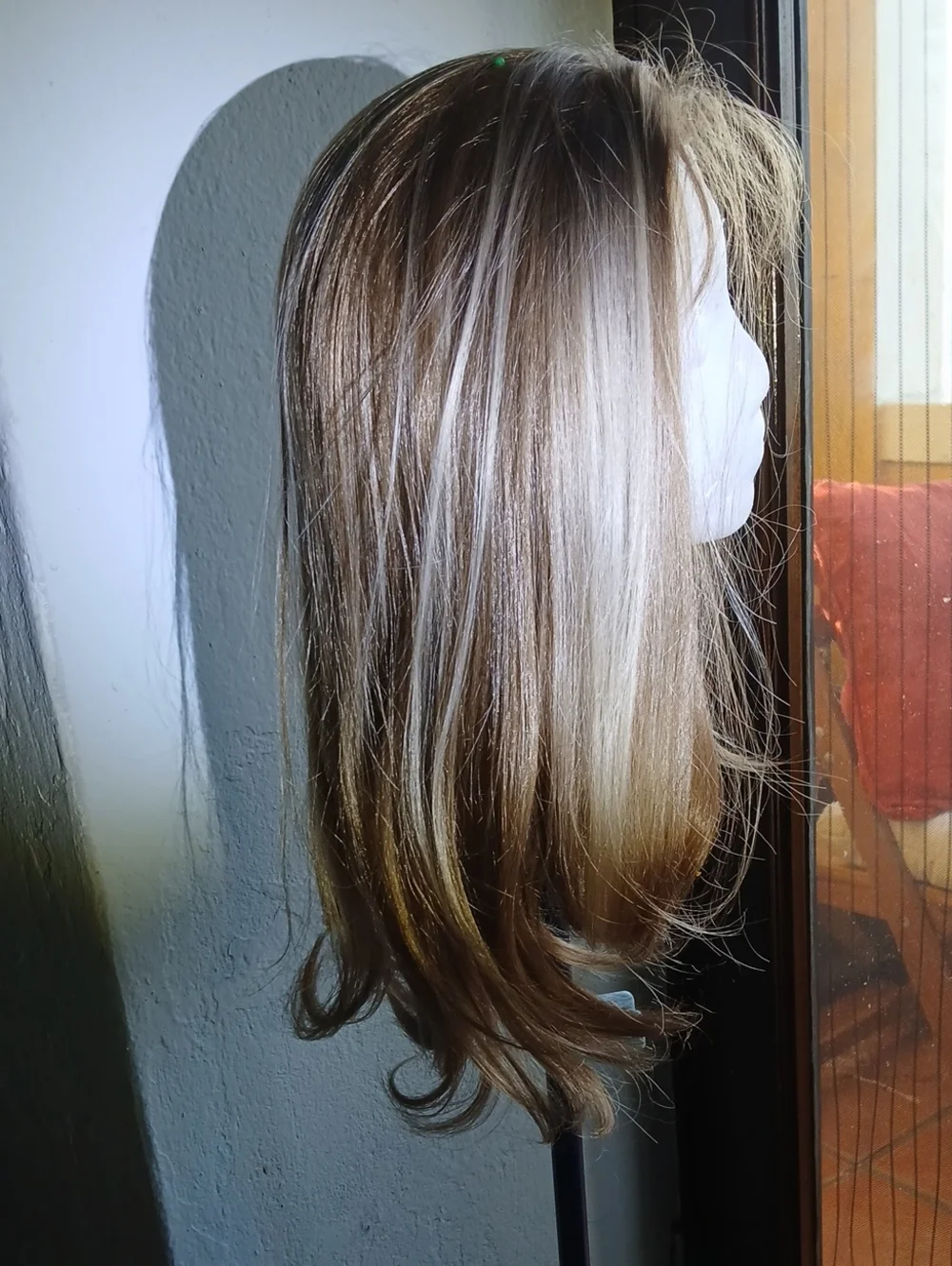 New CSC Lace Front Hair Topper. Light Brown/Dark Bkond Mix wHighlights 18